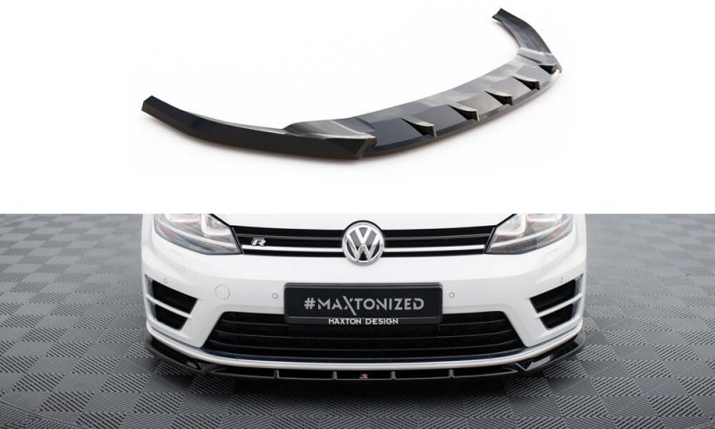 Maxton Front Ansatz V.5 VW Golf R / R-Line Mk7 schwarz Hochglanz VW-GO-7-R-FD5-G