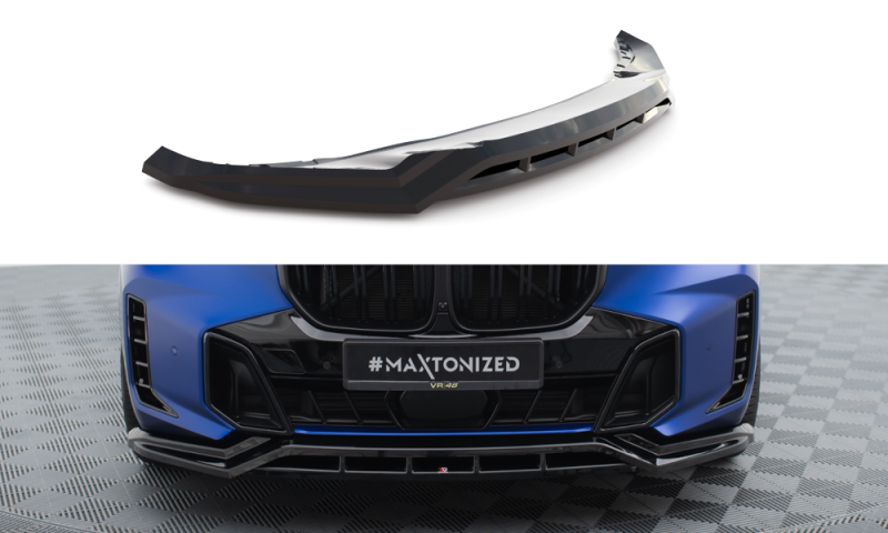 Maxton Front Ansatz V.1 BMW X5 M-Paket G05 Facelift schwarz Hochglanz BM-X5-05F-MPACK-FD1G+FD1R-G