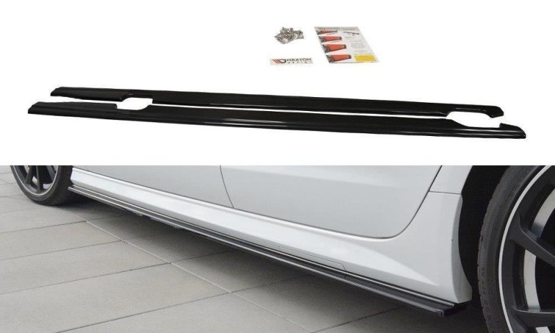 Maxton Seitenschweller Ansatz für Audi A6 C7 S-line/ S6 C7 Facelift schwarz Hochglanz AU-A6-C7F-SLINE-SD1-G