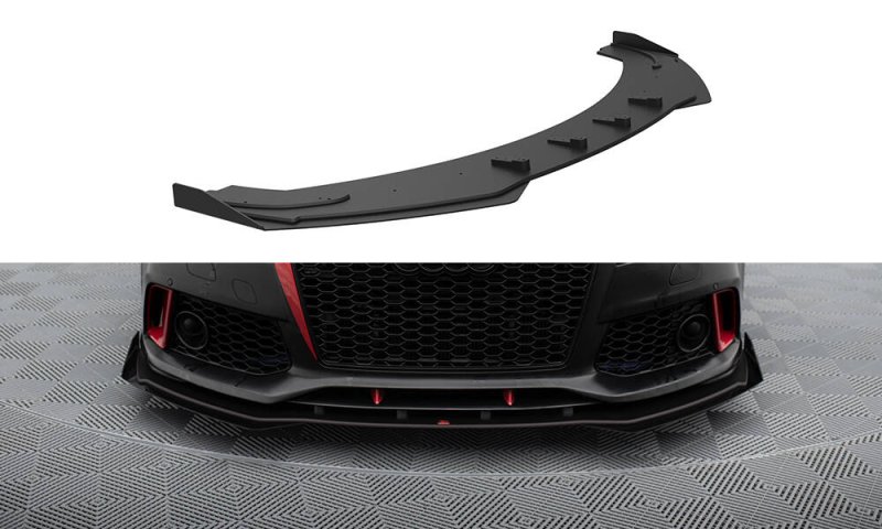 Maxton Street Pro Front Ansatz + Flaps Audi A7 RS7 Look C7 schwarz Hochglanz AUA7C7RS7LOOKCNC-FD1B+FSF1-G