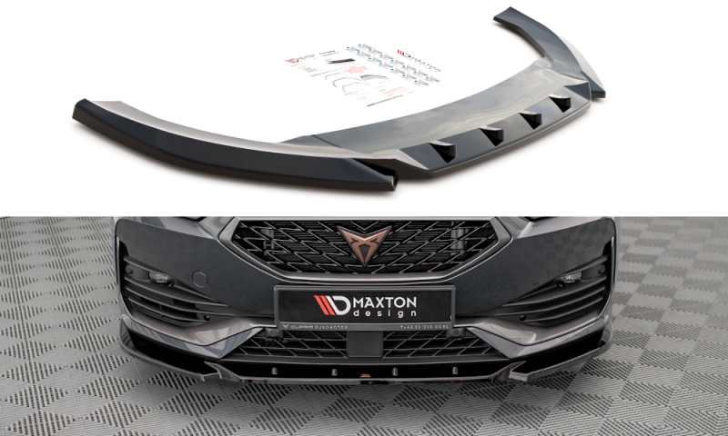 Maxton Front Ansatz V.3 für Cupra Leon schwarz Hochglanz CU-LE-1-FD3-G