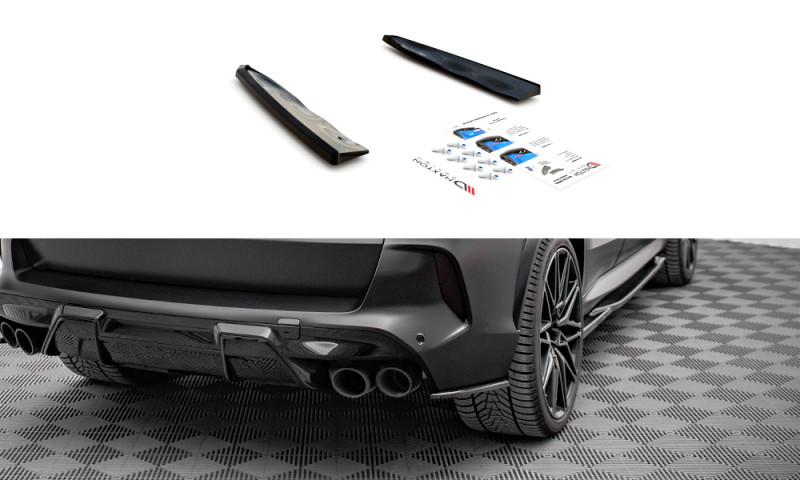 Maxton Heck Ansatz Flaps Diffusor für BMW X5M F95 schwarz Hochglanz BM-X5M-05-RSD1-G