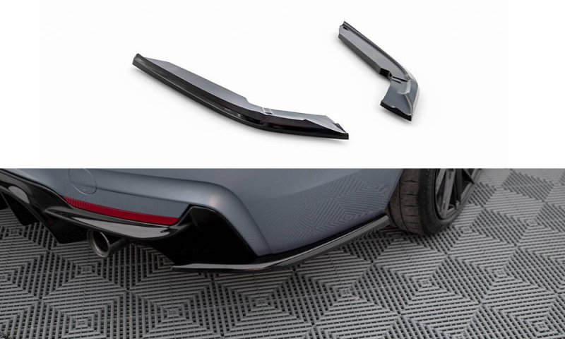 Maxton Heck Ansatz Flaps Diffusor V.4 BMW 4er Coupe M-Paket F32 schwarz Hochglanz BM-4-F32-MPACK-RSD4-G