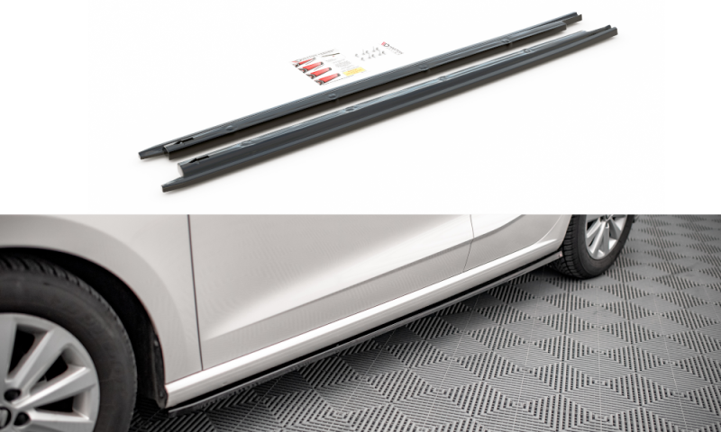 Maxton Seitenschweller Ansatz für V.1 für Seat Ibiza FR/ Standard Mk5 schwarz Hochglanz SE-IB-5-SD1-G