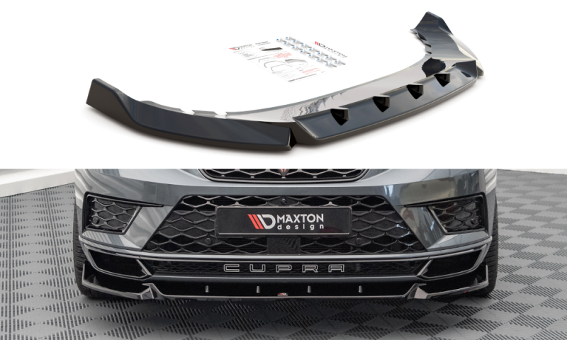 Maxton Front Ansatz V.1 für Cupra Ateca schwarz Hochglanz CU-AT-1-FD1-G