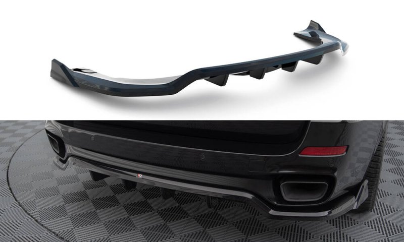Maxton Mittlerer Cup Diffusor Heck Ansatz BMW X5 M-Paket F15 schwarz Hochglanz BM-X5-15-M-RD1G+RD2-G
