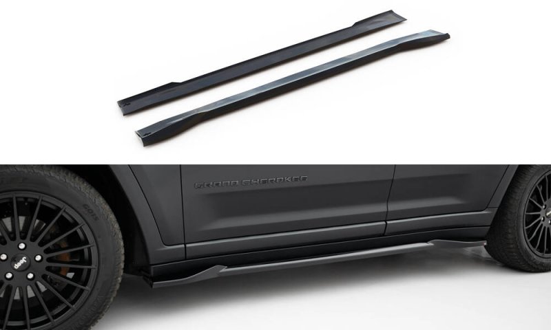 Maxton Seitenschweller Ansatz Jeep Grand Cherokee Trailhawk Mk5 schwarz Hochglanz JE-GC-5-TH-SD1-G