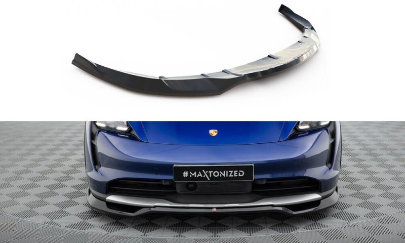 Maxton Front Ansatz Porsche Taycan Cross Turismo 4S schwarz Hochglanz PO-TAY-1-4S-CT-FD1-G
