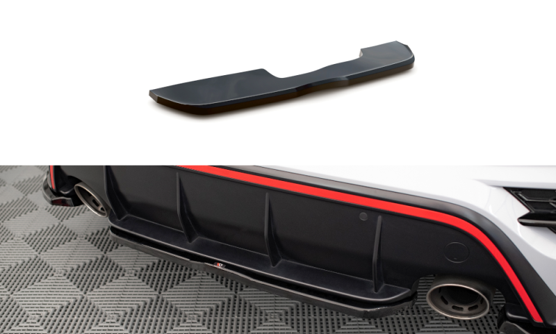 Maxton Mittlerer Diffusor Heck Ansatz für Hyundai Kona N Mk1 schwarz Hochglanz HY-KO-1-N-RD1-G