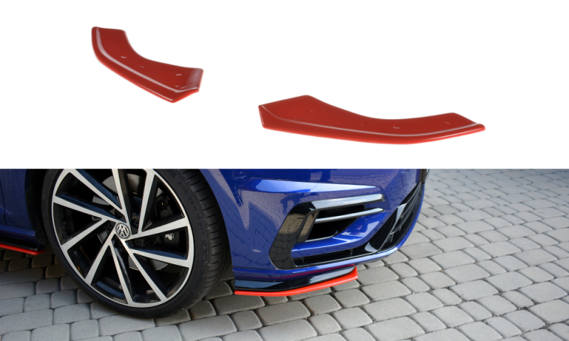 Maxton Front Ansatz für V.8 VW Golf 7 R / R-Line Facelift VW-GO-7F-R-FD8-RED