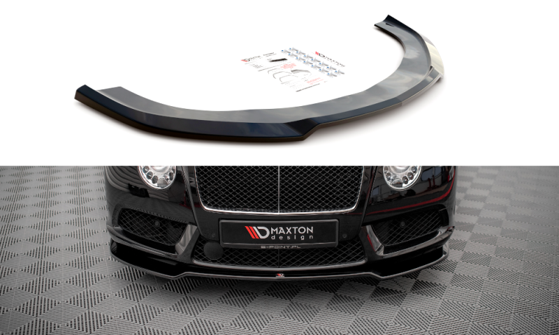 Maxton Front Ansatz V.1 für Bentley Continental GT V8 S Mk2 schwarz Hochglanz BE-CO-GT-1F-FD1-G