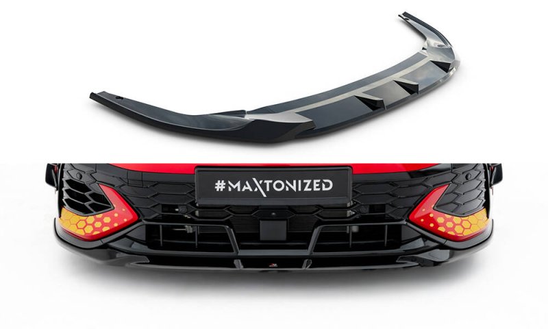 Maxton Front Ansatz V.1 VW Golf GTI Clubsport Mk8 Facelift schwarz Hochglanz VW-GO-8F-GTI-CS-FD1-G