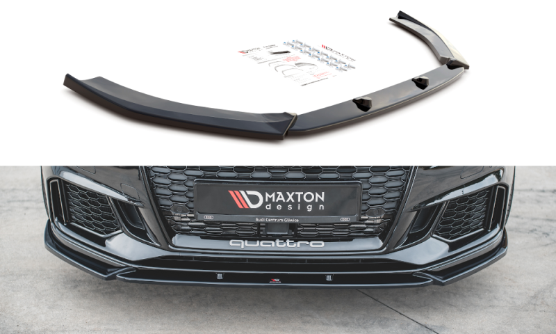 Maxton Front Ansatz V.4 für Audi RS3 8V FL Sportback schwarz Hochglanz AU-RS3-8VF-FD4-G