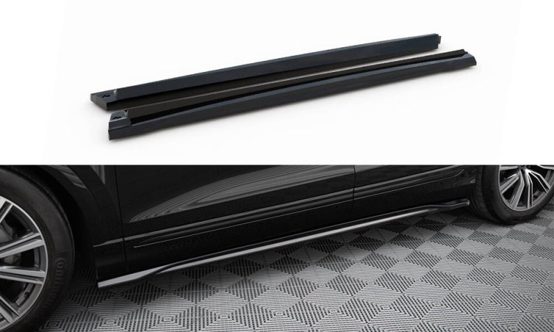 Maxton Seitenschweller Ansatz V.2 Audi Q8 / Q8 S-line / SQ8 Mk1 schwarz Hochglanz AU-SQ8-1-SD1-G