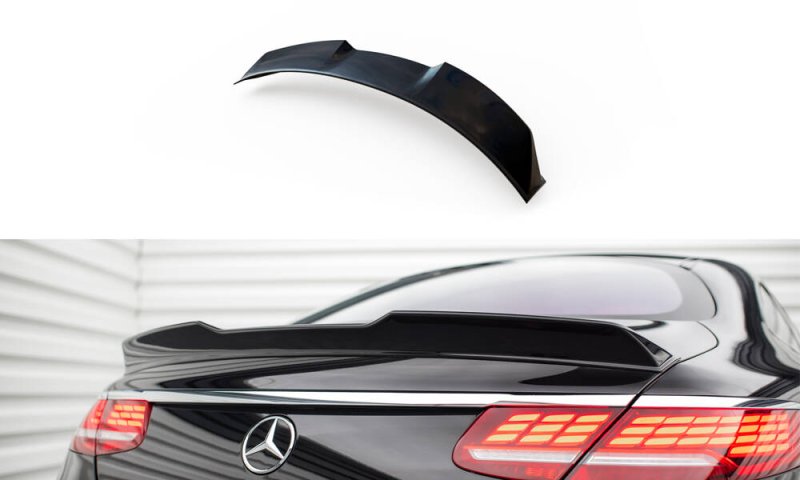Maxton Spoiler CAP Abrisskante 3D Mercedes-Benz S Coupe AMG-Line C217 Facelift schwarz Hochglanz ME-S-C217-AMGLINE-C-CAP3D1-G