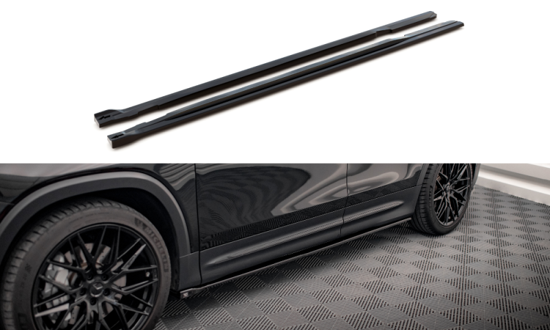 Maxton Seitenschweller Ansatz für Mercedes-AMG GLB 35 X247 schwarz Hochglanz ME-GLB-35-247-SD1-G
