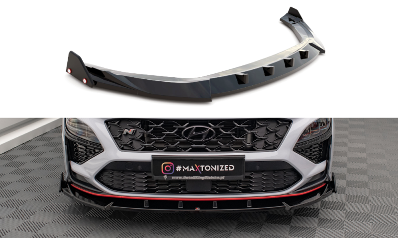 Maxton Front Ansatz V.2 +Flaps für Hyundai Kona N Mk1 HY-KO-1-N-FD2G+FSF1B