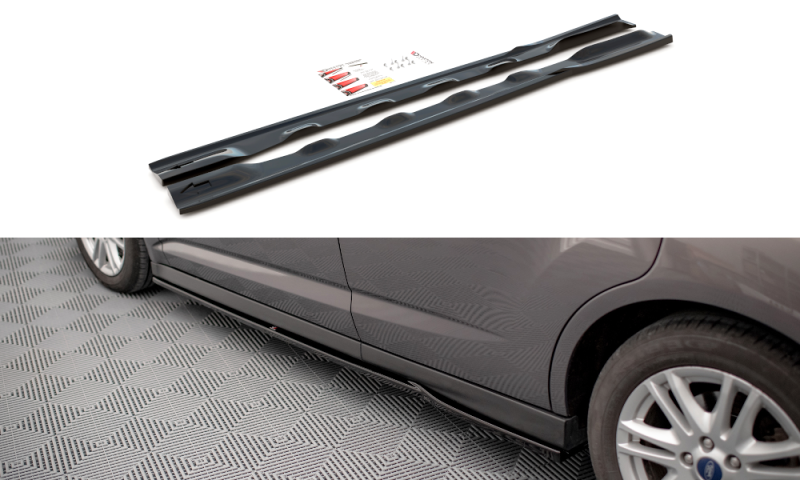 Maxton Seitenschweller Ansatz für Ford C-Max Mk2 schwarz Hochglanz FO-CMAX-2-SD1-G