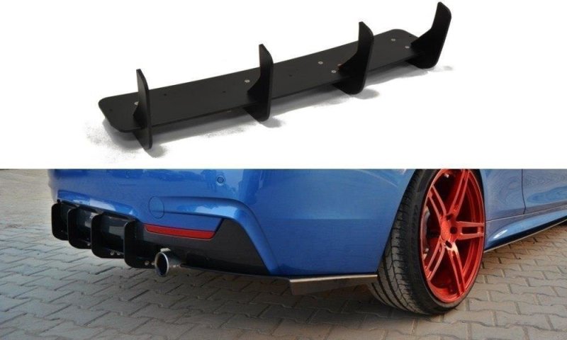 Maxton Diffusor Heck Ansatz für Heckschürze für & Heck Ansatz Flaps Diffusor für BMW 4er F32 M Paket BM-4-F32-MPACK-CNC-RS1