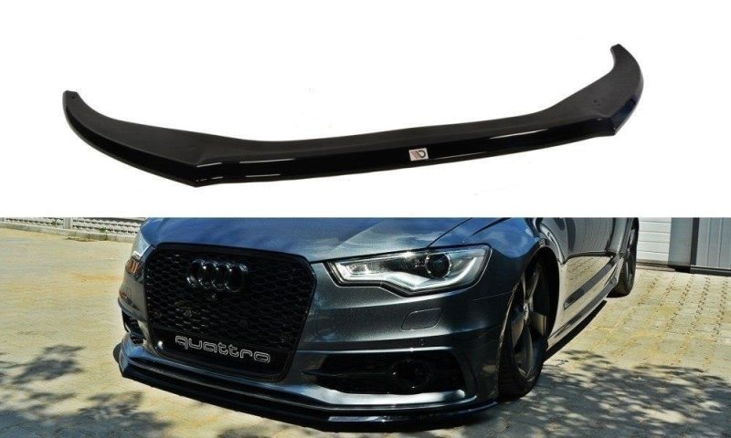 Maxton Front Ansatz V.2 für Audi S6 / A6 S-Line C7 schwarz Hochglanz AU-A6-C7-SLINE-FD2-G