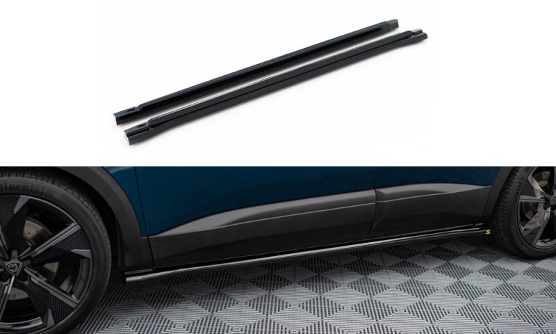 Maxton Seitenschweller Ansatz Peugeot 3008 GT-Line Mk2 Facelift schwarz Hochglanz PE-3008-2F-GTLINE-SD1-G