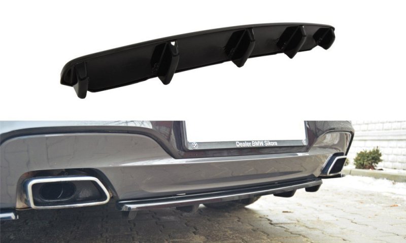 Maxton Mittlerer Diffusor Heck Ansatz für BMW 6er Gran Coupé M Paket DTM LOOK schwarz Hochglanz BM-6-06-GC-M-PACK-RD1+RD2-G