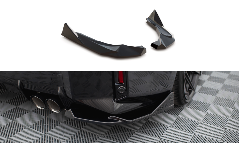 Maxton Heck Ansatz Flaps Diffusor V.2 für BMW M2 G87 schwarz Hochglanz BM-M2-G87-RSD2-G