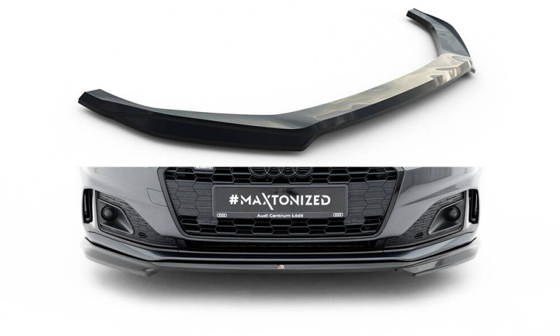 Maxton Front Ansatz V.1 Audi A5 F5 Facelift schwarz Hochglanz AU-A5-2F-SB-FD1-G