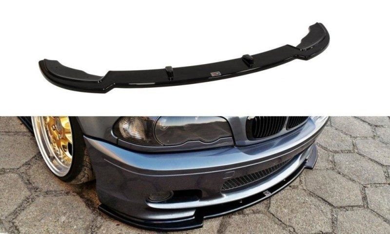 Maxton Front Ansatz für BMW 3er E46 M Paket COUPE schwarz Hochglanz BM-3-46-C-MPACK-FD1-G
