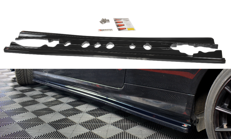 Maxton Seitenschweller Ansatz für Mercedes-Benz E-Klasse W207 Coupe AMG-Line schwarz Hochglanz ME-E-207-AMGLINE-C-SD1-G