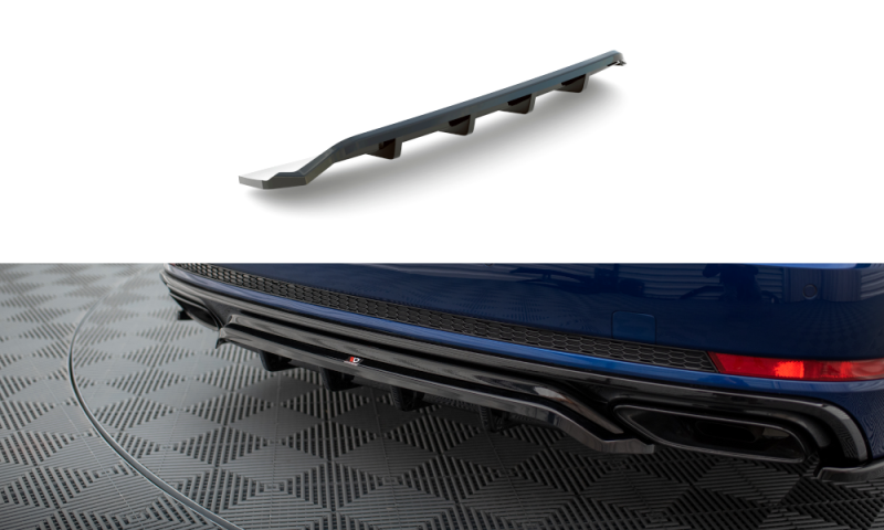 Maxton Mittlerer Diffusor Heck Ansatz DTM Look für Audi A4 Competition B9  schwarz Hochglanz AU-A4-B9-COMP-RD1G+RD2-G