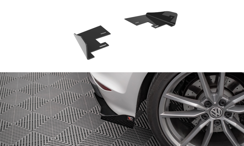 Maxton Hintere Seiten Flaps für Volkswagen Golf R Mk7 schwarz Hochglanz VWGO7RCNC-RSF1-G