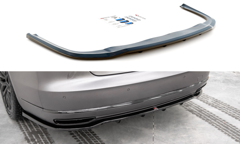 Maxton Mittlerer Diffusor Heck Ansatz DTM Look für Audi A8 D4 Facelift schwarz Hochglanz AU-A8-D4F-RD1G+RD2-G