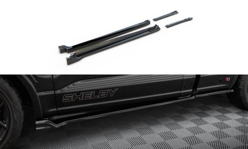 Maxton Seitenschweller Ansatz Shelby F150 Super Snake schwarz Hochglanz SH-F150-SS-SD1A+B-G