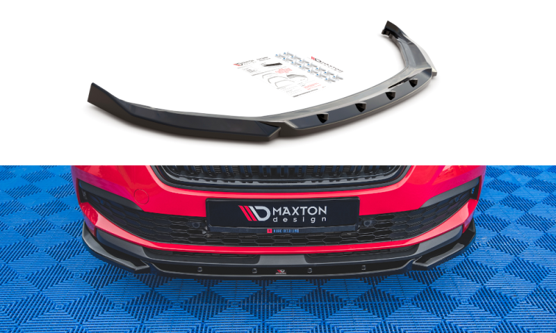 Maxton Front Ansatz V.1 für Skoda Kamiq schwarz Hochglanz SK-KM-1-FD1-G