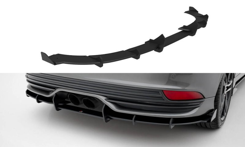 Maxton Street Pro Heckschürze + Flaps Ford Focus ST Mk3 Facelift schwarz Hochglanz FOFO3FSTCNC-RS2B+BRBI+RSF1-G