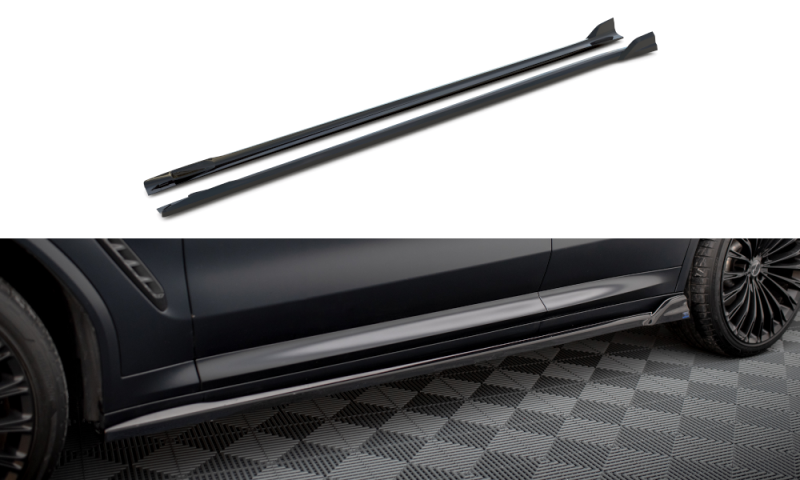 Maxton Seitenschweller Ansatz für BMW X3 M-Paket G01 Facelift schwarz Hochglanz BM-X3-01F-MPACK-SD1-G
