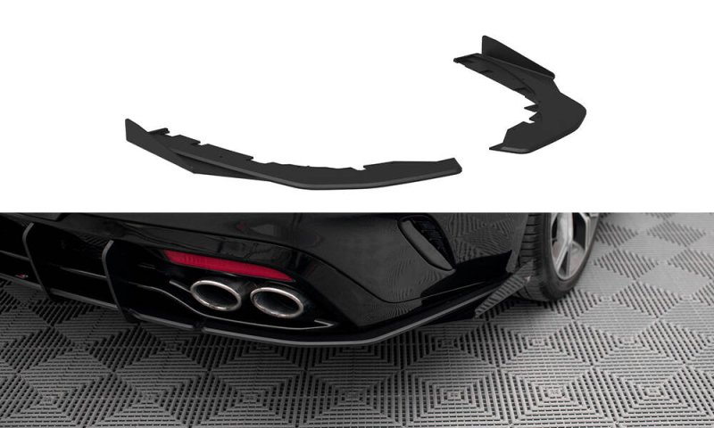 Maxton Street Pro Heck Ansatz Flaps Diffusor + Flaps Kia Stinger GT / GT-Line Mk1 schwarz Hochglanz KIST1GTLINECNC-RSD1B+RSF1-G