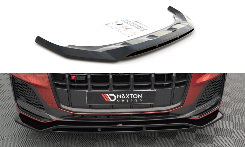 Maxton Front Ansatz für Audi SQ7 /Q7 S-Line Mk2 (4M) Facelift  schwarz Hochglanz AU-SQ7-2F-FD1G+FD1R-G