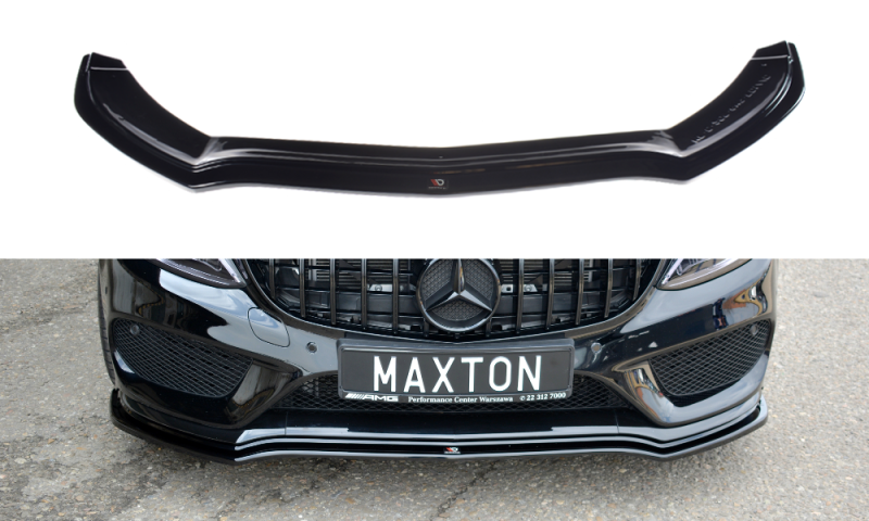 Maxton Front Ansatz V.1 für MERCEDES- BENZ C43 AMG W205 schwarz Hochglanz ME-C-205-AMG-FD1-G