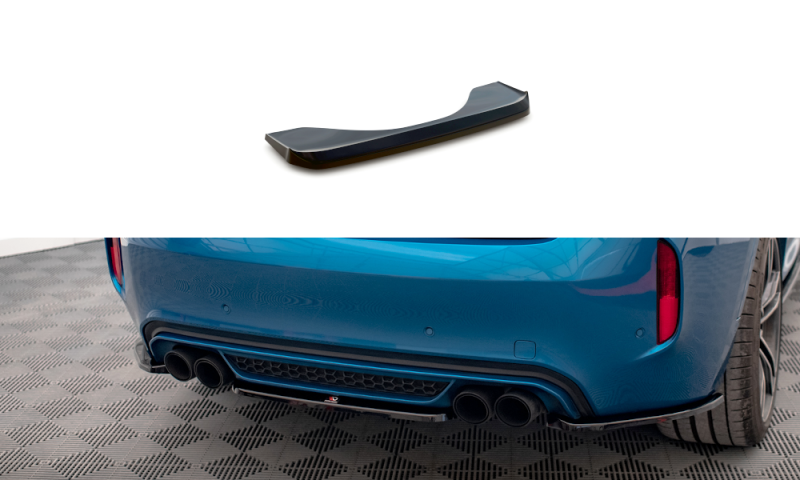 Maxton Mittlerer Diffusor Heck Ansatz für BMW X6 M F86 schwarz Hochglanz BM-X6-F86-M-RD1-G