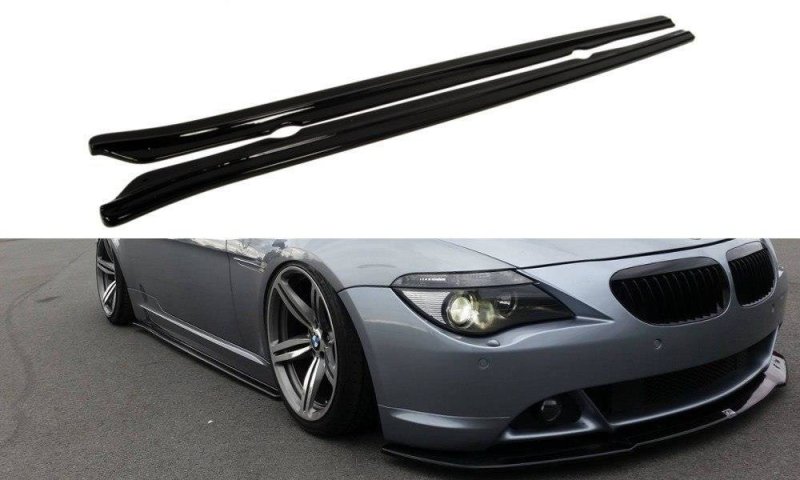 Maxton Seitenschweller Ansatz für BMW 6er E63 / E64 (vor Facelift) schwarz Hochglanz BM-6-63-SD1-G