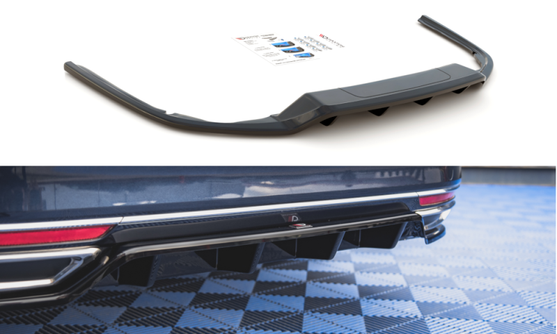 Maxton Mittlerer Diffusor Heck Ansatz DTM Look für Volkswagen Passat B8 schwarz Hochglanz VW-PA-B8-RD1G+RD2-G