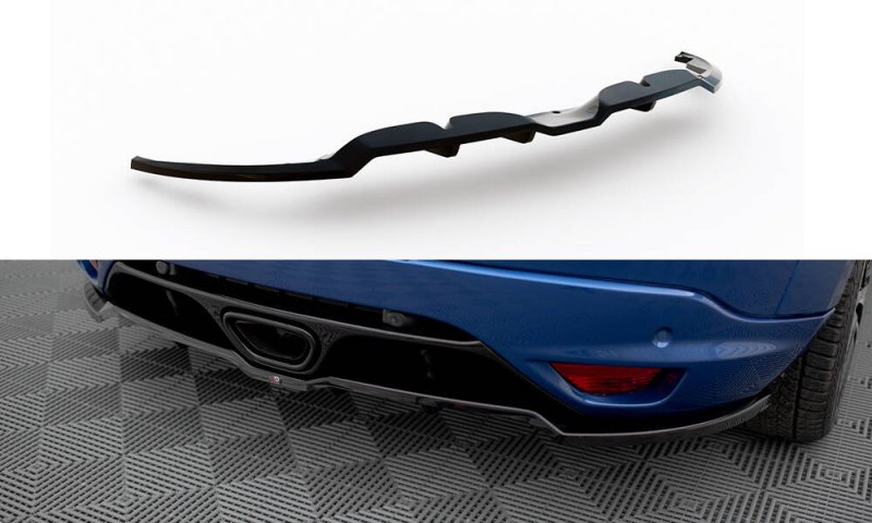 Maxton Mittlerer Cup Diffusor Heck Ansatz Renault Megane RS Mk3 schwarz Hochglanz RE-ME-3-RS-RD1G+RD2-G