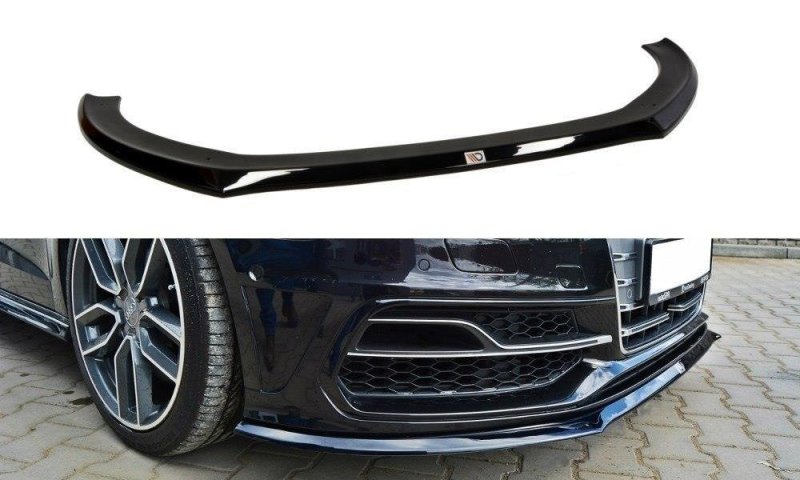Maxton Front Ansatz für Audi S3 / A3 S-Line 8v Hatchback / Sportback schwarz Hochglanz AU-S3-3-FD2-G