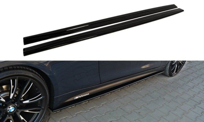 Maxton Seitenschweller Ansatz für BMW 4er F32 M Paket schwarz Hochglanz BM-4-F32-MPACK-SD1-G