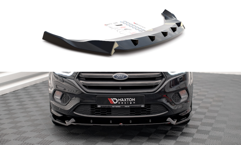 Maxton Front Ansatz V.2 für Ford Escape ST-Line Mk3 schwarz Hochglanz FO-ES-3-STLINE-FD2-G