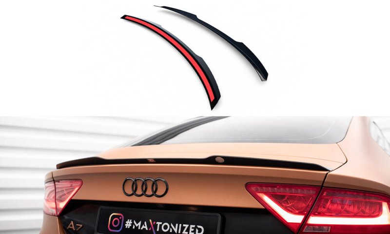 Maxton Spoiler CAP Abrisskante Audi A7 C7 schwarz Hochglanz AU-A7-C7-CAP1-G