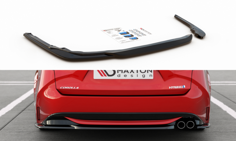 Maxton Heck Ansatz Flaps Diffusor für Toyota Corolla XII Touring Sports schwarz Hochglanz TO-CO-12-TS-RSD1-G