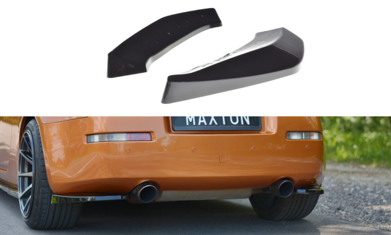 Maxton Heck Ansatz Flaps Diffusor für NISSAN 350Z schwarz Hochglanz NI-350-RSD1-G